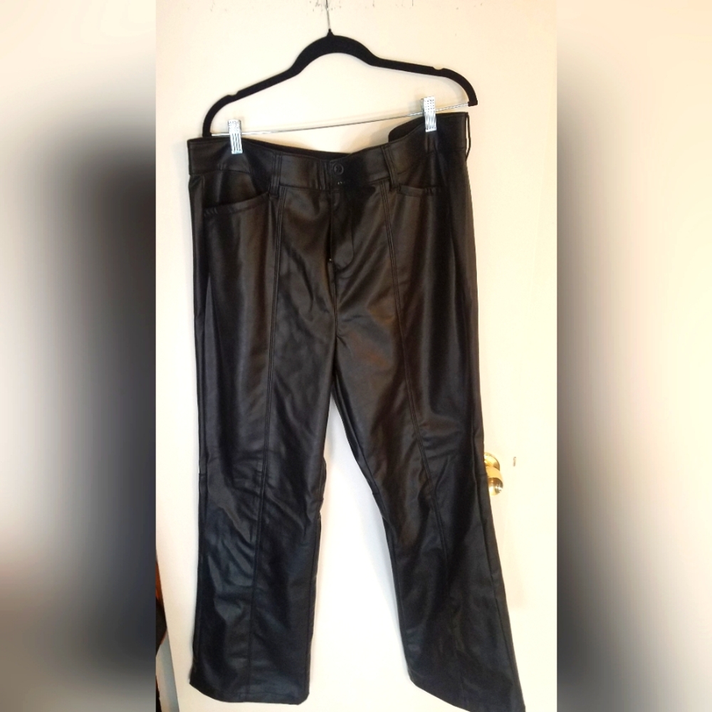 Black Faux Leather Pants